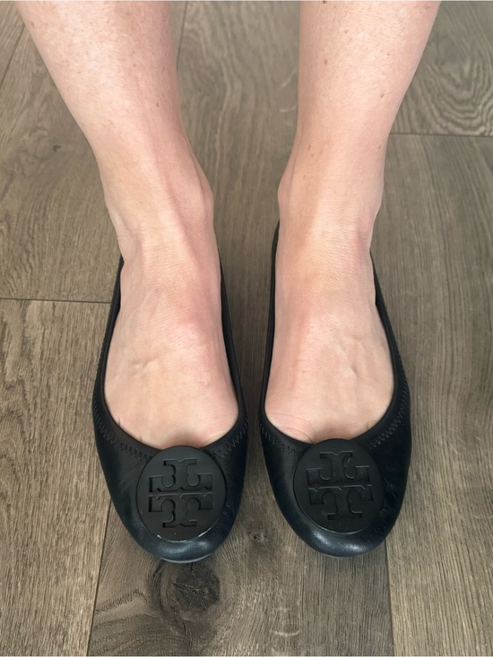 Tory Burch Shoes - Tory Burch Minnie Reva Black Leather Ballet Flats 6.5